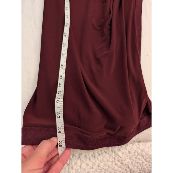 Lauren Ralph Lauren Dress Sheath Ruched Cocktail Party Maroon Size 6 - Picture 7 of 8